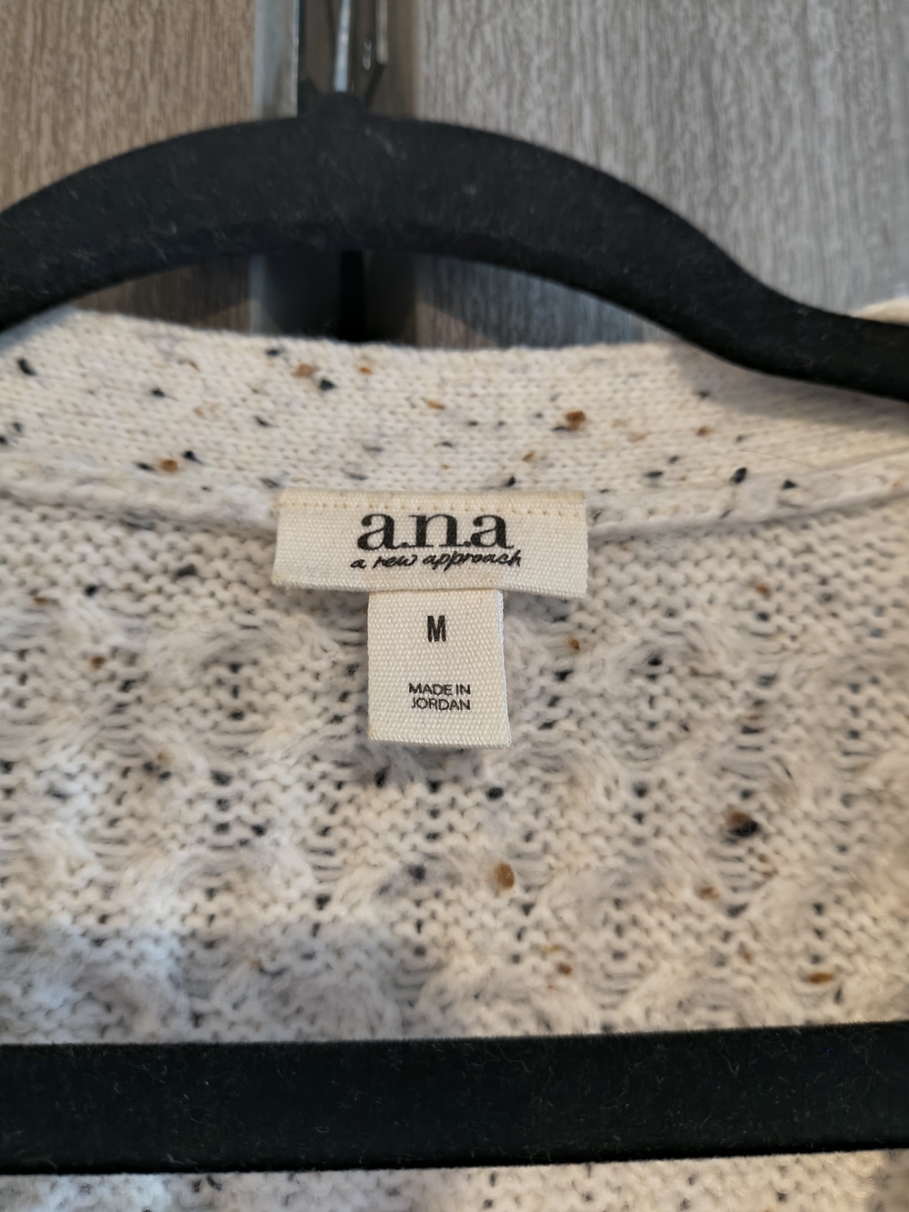 A.n.a New Approach Cableknit  Cream White Knitted Button Down V-Neck Blouse - Picture 3 of 6